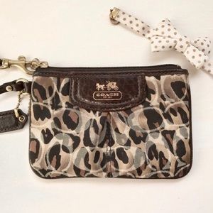 Coach Leopard Animal Print Wristlet Wallet Bag